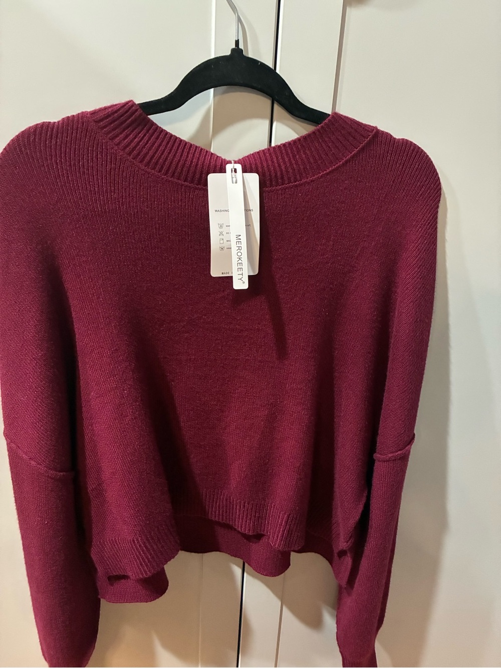 a new day burgundy crewneck sweater